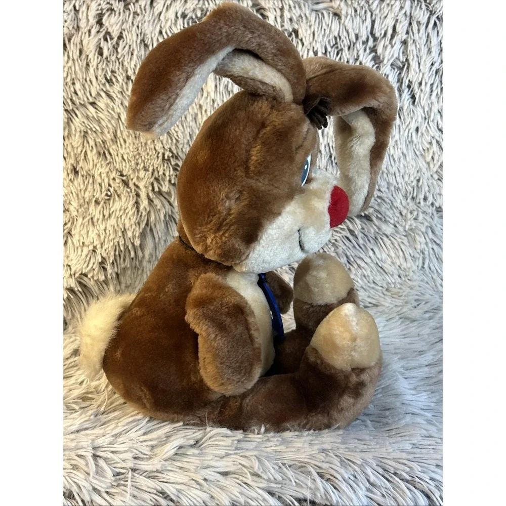 Vtg 1985 Russ Berrie Nestle‎ Quik Bunny Sitting Plush Blue 